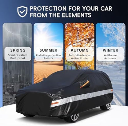 10 Layers SUV Car Cover Custom Fit for Ford Explorer (Black Gray / Custom Fit for Ford Explorer)
