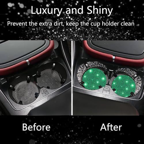 2pcs Bling Car Cup Holder Coaster (Green / 2pcs)