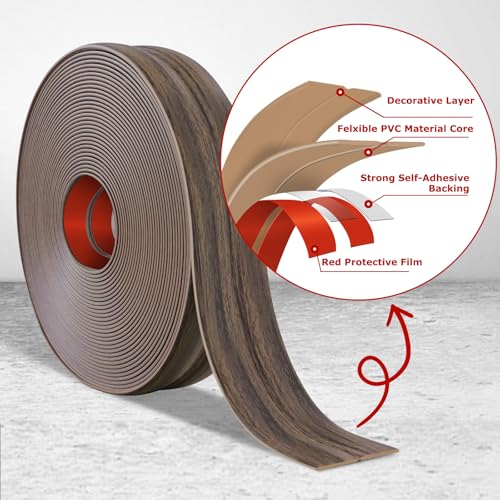 Wall Corner Protector Peel and Stick Corner Trim Molding (1.6 In x 10 Ft / Smoked Brown Wood)