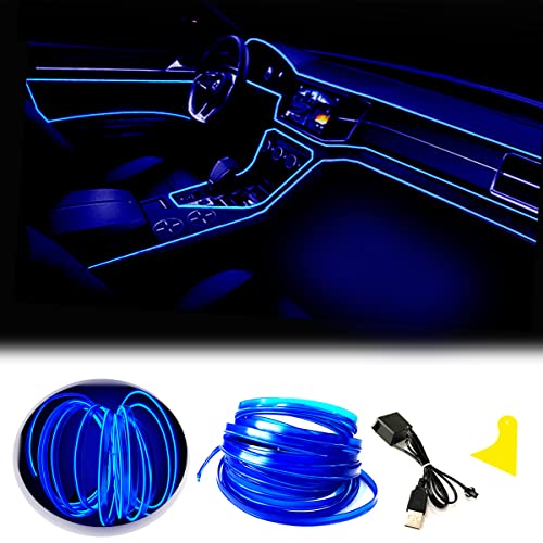 El Wire Blue Interior Car LED Strip Lights (Blue / 10 M)