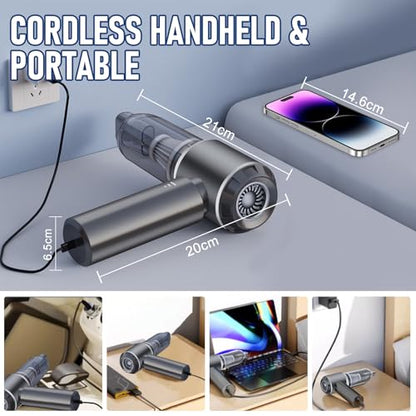 Car Vacuum Cordless Mini Handhled 4 (Silver)