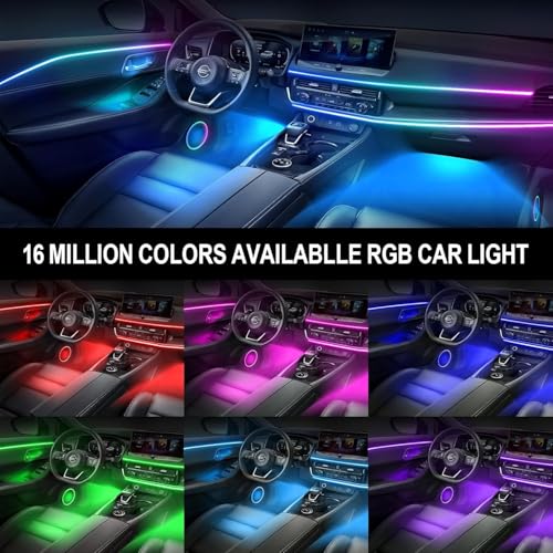 Smart Acrylic LED Car Interior Lights (Car Ambient Lighting Kit (10 in 1))