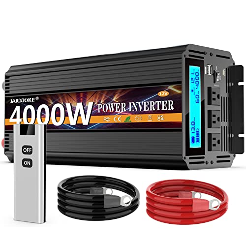 4000 Watt Power Inverter 12V DC to 110V 120V Converter for Family RV Off Grid Solar System Car with Type (12v-4000W)