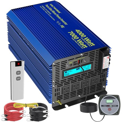 4000W Pure Sine Wave Inverter 24V DC to 110V 120V Power Inverter