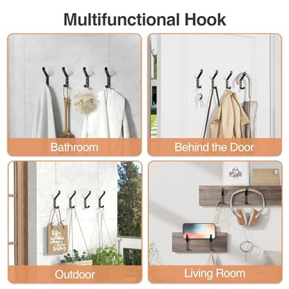 10 Pack Coat Hook for Hanging (Black / 10 Pack)