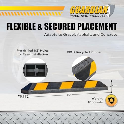 Parking Stop 3 Foot Long Flexible Rubber Curb (3 Foot)