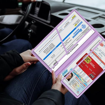 Car Registration & Insurance Card Holder (Purple)