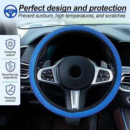 Elastic Stretch Steering Wheel Cover (Blue)