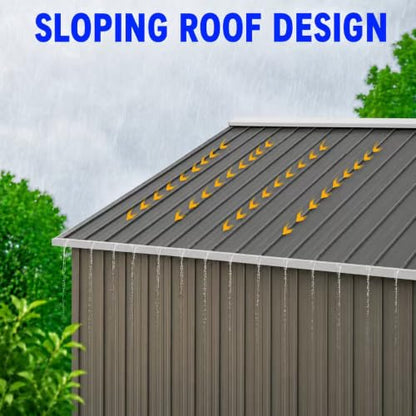 8x10 FT Outdoor Storage Shed (8x10 FT/No Window / Gray)