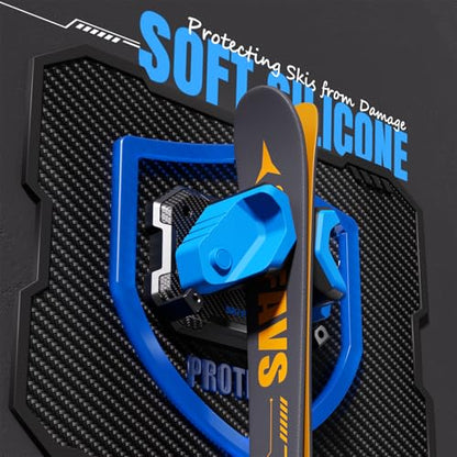 Ski & Snowboard Wall Rack for Garage Wall Fits Any Ski (Glacier Blue / 6 Pack)