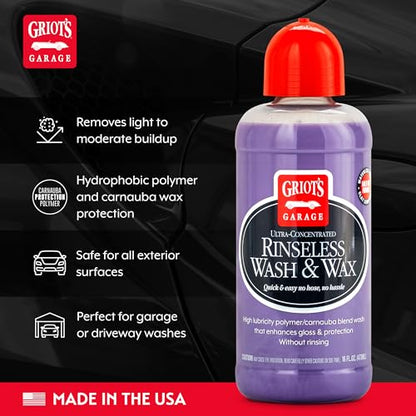 Rinseless Wash and Wax for Car Cleaning and Detailing (16oz)
