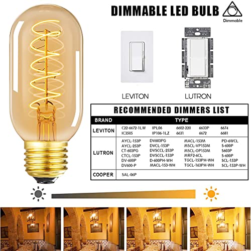 Vintage LED Spiral Filament Bulb T14 (4.33in(110mm))