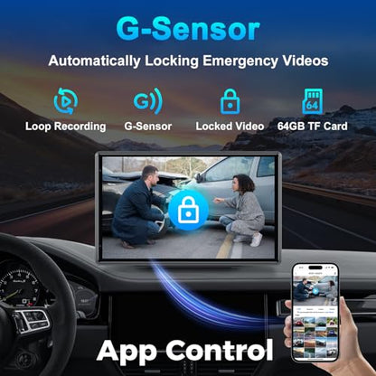 Wireless Portable 9'' Carplay Screen with 4K Dash Cam (9-Inch)