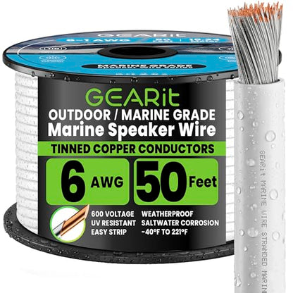 6 Gauge Marine Wire (6 AWG / 50 Feet / 1 Conductor)