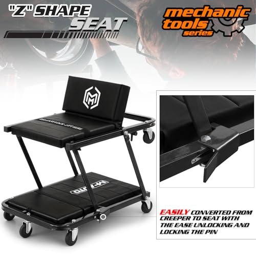 Heavy Duty Convertible Mechanic Creeper (Black / 48")