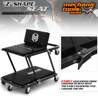 Heavy Duty Convertible Mechanic Creeper (Black / 48")