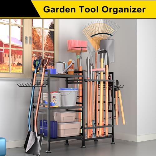 6 Tier Garden Tool Organizer (33.6x 12.8 x 30.3 / Black)