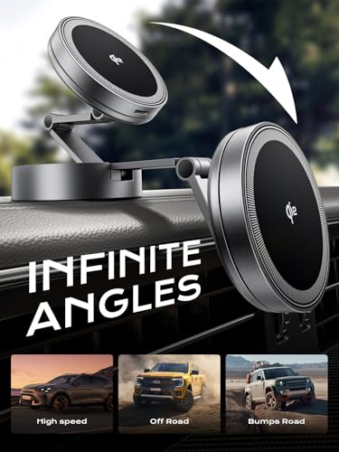Magnetic Car Mount Charger Lite Qi2 15W Fast Wireless Charging (Black)