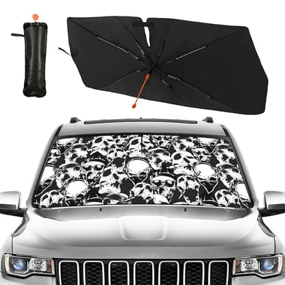 Funny Animal Car Windshield Sun Shade Umbrella (Funny Skulls)