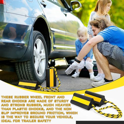 4 Pair Heavy Duty Wheel Chocks for RV Trailer