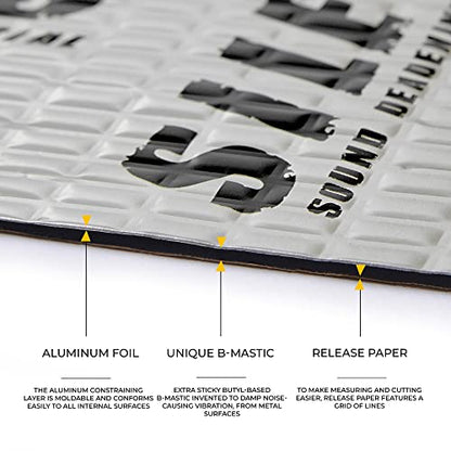 80 mil (2mm) 36 sqft (3.4 sqm) Car Sound Deadening mat - Butyl Automotive Sound Deadener - Noise Insulation and Vibration Dampening Material (36 sqft) (36 sqft)