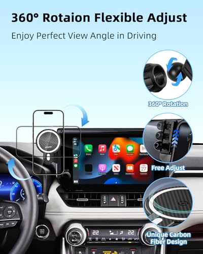 Car Phone Holder for Toyota RAV4 2019 (RAV4 2019-2025 (7/8 inch) / Magsafe+ Wireless Charger)