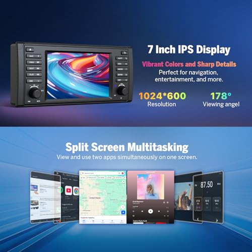 Head Unit 4+64GB Car Stereo for BMW 5 Series E39 1995 (E39 4+64GB)