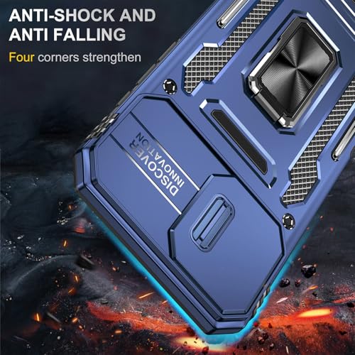 Heavy Duty Phone Case for iPhone 16Case with Camera Cover (iPhone 16 【6.1 inch】 / Navy Blue)