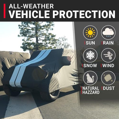 SUV Car Cover Waterproof All Weather for 2013 (72. Encore 2013-2026 / Black / Gray (Stripe))