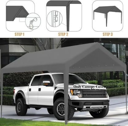 12 x 20 FT Carport Replacement Cover (12'x20' / Gray)