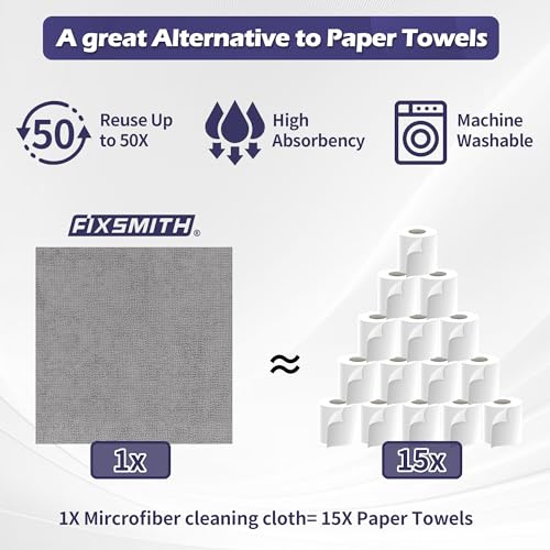 Microfiber Cleaning Cloth Roll (75PK / Grey)