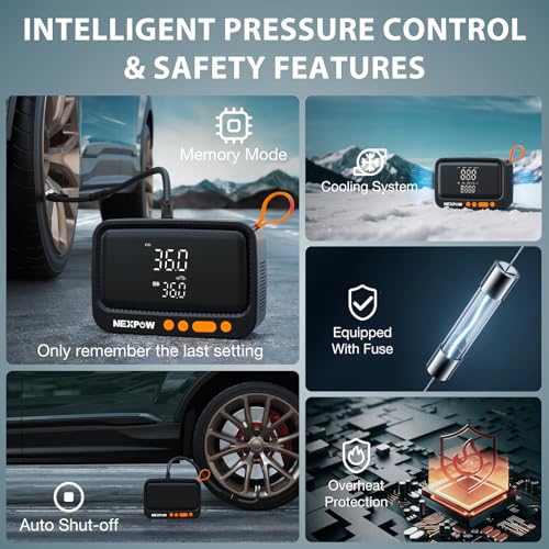 Tire Inflator Portable Air Compressor (Cordless 150 PSI / Orange)