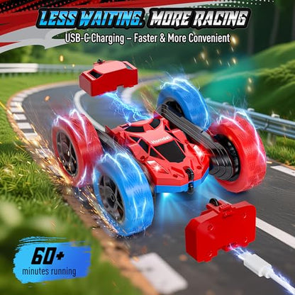 STEM Remote Control Car for Kids (Blue&red / Pro (USB-C & Modular Battery))