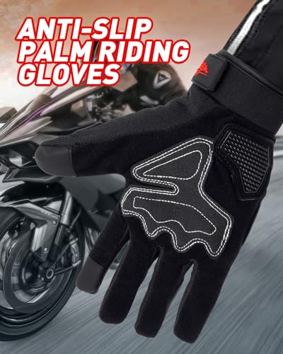 Motorcycle Gloves for Men Women (Red / Medium)