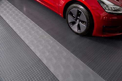Vinyl Garage Runner Levant Pattern (2'6" x 17' / Slate Grey)
