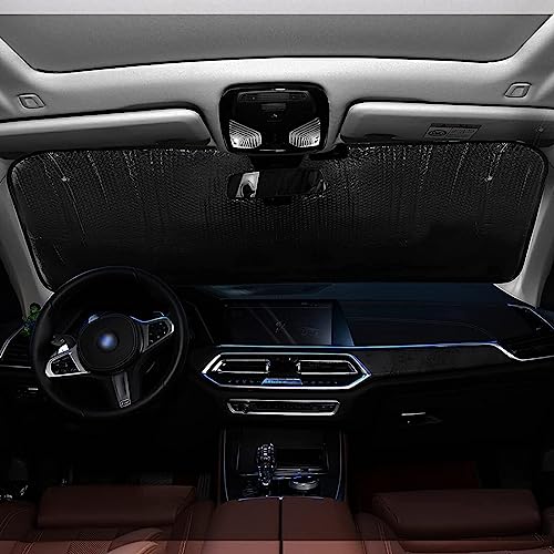 Car Windshield Sun Shade Colorful Butterflies Foldable Car Front Windshield Sunshade Blocks UV Rays Sun Visor Heat Protection for Truck SUV to Keep Your Vehicle Cool (Medium / Colorful Butterflies)