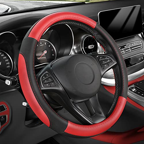 Steering Wheel Cover 14.5 (Standard size[14 1/2''-15''] / Black and Red)
