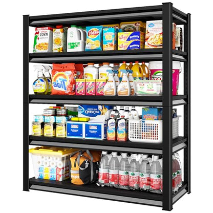 48" W Garage Shelving Heavy Duty (48"W×18"D×78"H / Black)