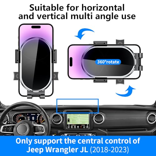 Car Phone Holder Center Console Organizer For Jeep Wrangler JL JLU 2018 2019 2020 2021 2022 2023 (for Jeep Wrangler JL 2018-2023)