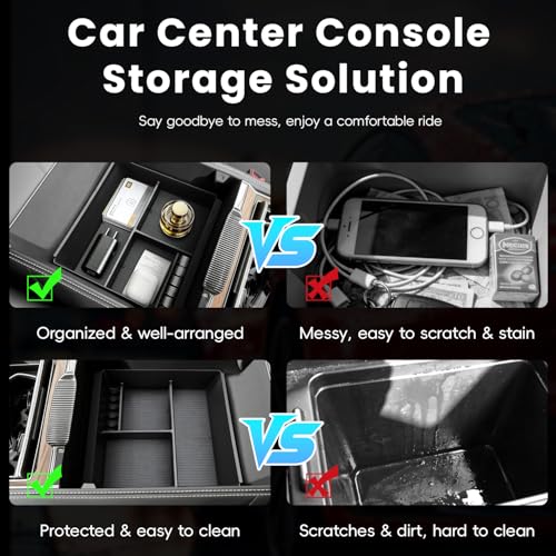 Car Center Console Organizer Tray Compatible for 2022 2023 2024 2025 2026 Grand Wagoneer L Accessories for Grand Wagoneer 2022 2023 2024 2025 2026 Armrest Storage Box Organizer
