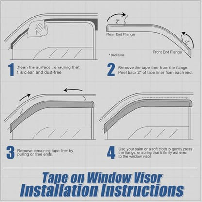 4PCS Tape On Window Visors for 2002 (02-10 Explorer/Mountaineer/Aviator)