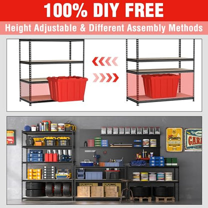 5 Tier Shelving with Particle Board (36"W x 18"D x 72"H)
