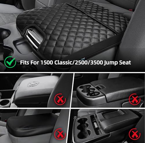 Center Console Cover for 2013 (Black Leather（with 2 Front Pockets）)
