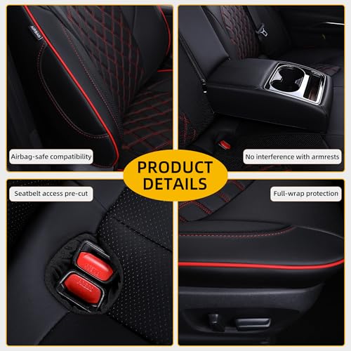 Custom Fit Camry Seat Covers for 2018 (Black with Red Sport / 2018-2024 Camry Gas)