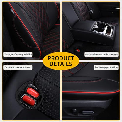 Custom Fit Camry Seat Covers for 2018 (Black with Red Sport / 2018-2024 Camry Gas)