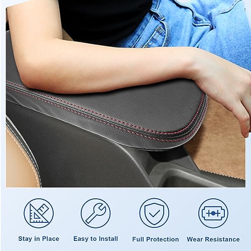 2024 2025 Trax Center Console Cover for 2024 2025 Chevy Trax Armrest Cover Middle Console Pad 2024 2025 Trax Accessories (Red Stitching)