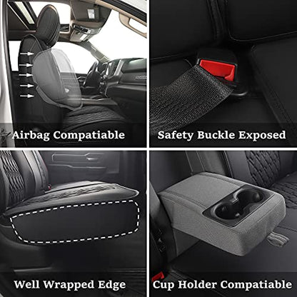 Car Seat Covers for Dodge Ram Full Set (5 PCS Full Set,Black)