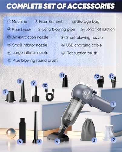 Car Vacuum Portable 6 (Blue Gray)