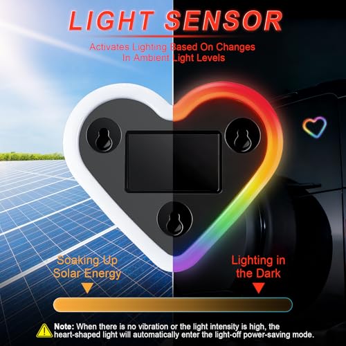 Heart Shaped Solar Powered Car LED Interior Ambient Light (Multicolor / 1PCS)
