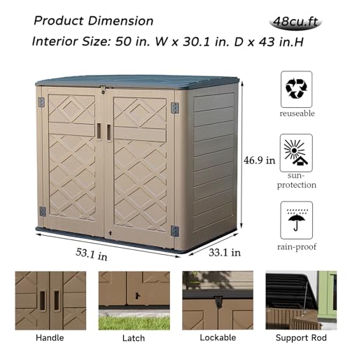 Resin Outdoor Storage Shed (Brown)